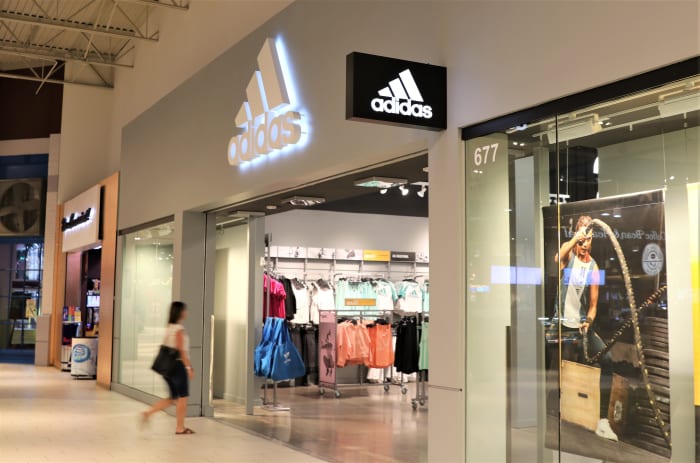 View of Adidas store.